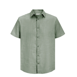 JACK & JONES Sommer kortærmet hør skjorte - New Sage