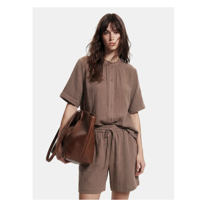 PIECES Sastina HW shorts - Coffee Quartz