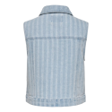 ONLY Crista stripe jaq denim vest - Light Blue Denim