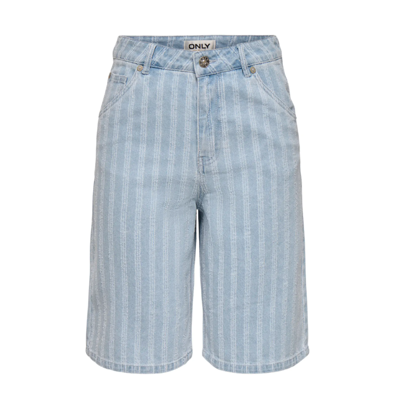 ONLY Crista mate jaquard denim shorts - Light Blue Denim