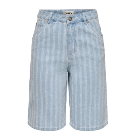 ONLY Crista mate jaquard denim shorts - Light Blue Denim
