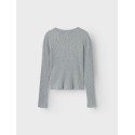 LMTD Ninusa langærmet u-hals bluse - Grey Melange