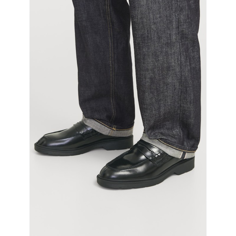 JACK & JONES Dax læder loafers - sort