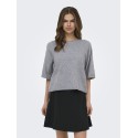 ONLY Loyal 2/4 kortærmet strik - Light Grey Melange