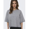 ONLY Loyal 2/4 kortærmet strik - Light Grey Melange