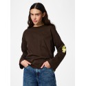 PIECES Ria Fany langærmet t-shirt - Hot Fugde