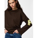 PIECES Ria Fany langærmet t-shirt - Hot Fugde