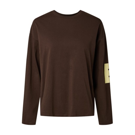 PIECES Ria Fany langærmet t-shirt - Hot Fugde