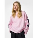 PIECES Ria Fany langærmet t-shirt - Roseate Spoonbill