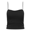 ONLY Bella sømløs vatteret crop top - Sort