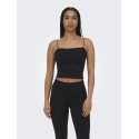 ONLY Bella sømløs vatteret crop top - Sort