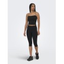 ONLY Bella sømløs vatteret crop top - Sort
