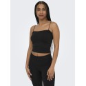 ONLY Bella sømløs vatteret crop top - Sort