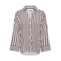 JDY Laurel Life 7/8 skjorte - Coffee Bean/ White stripes