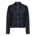 JDY Sansa Bubble Hem langærmet jakke - Dark Blue Denim