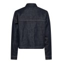 JDY Sansa Bubble Hem langærmet jakke - Dark Blue Denim