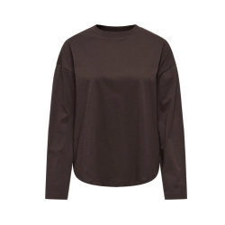 ONLY Happy langærmet T-shirt - Coffee Bean