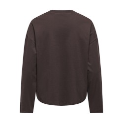 ONLY Happy langærmet T-shirt - Coffee Bean