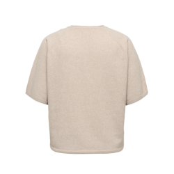 ONLY CARMAKOMA Loyal 2/4 rund hals pullover - Beige Melange