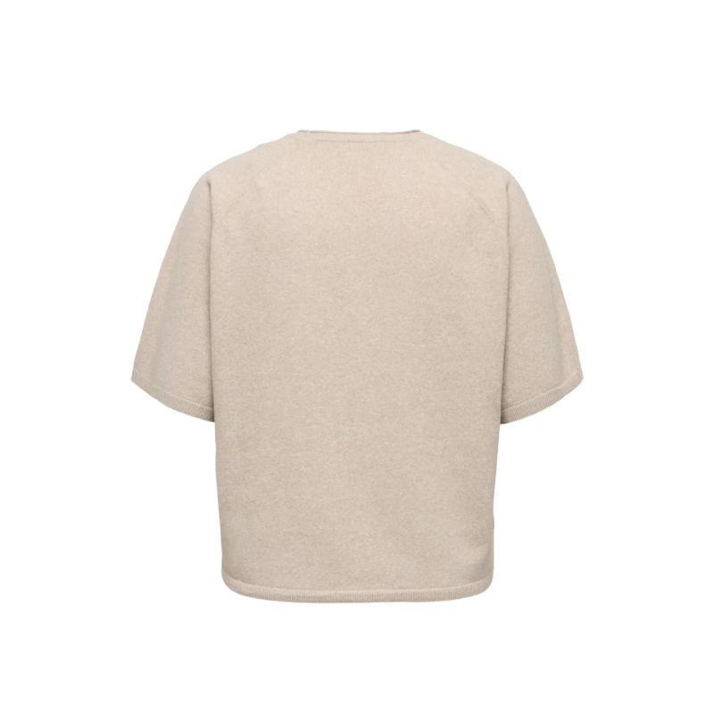 ONLY CARMAKOMA Loyal 2/4 rund hals pullover - Beige Melange
