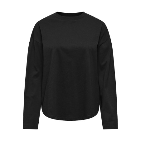 ONLY Happy langærmet t-shirt - Sort