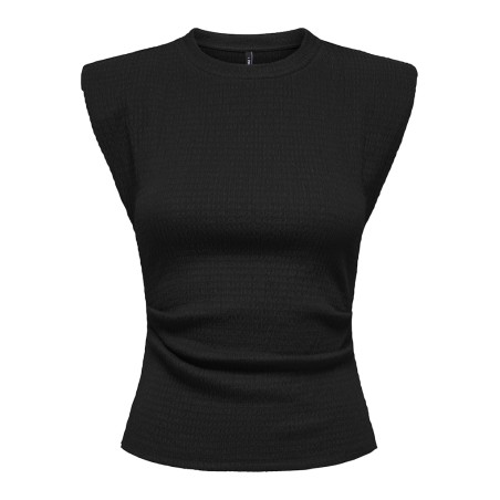 ONLY Debbie kortærmet skulder top - Sort