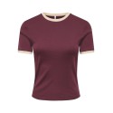 ONLY Bina kortærmet t-shirt - Windsor Wine