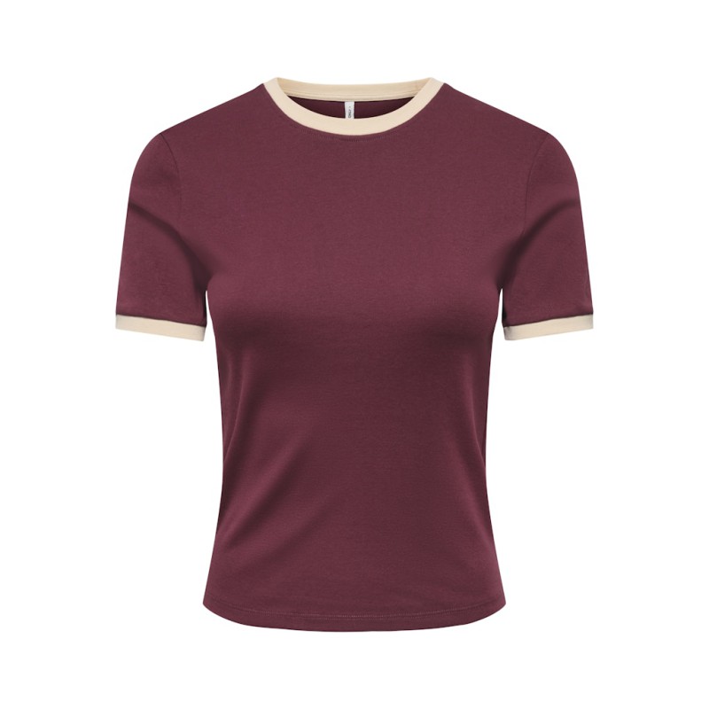 ONLY Bina kortærmet t-shirt - Windsor Wine