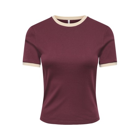 ONLY Bina kortærmet t-shirt - Windsor Wine