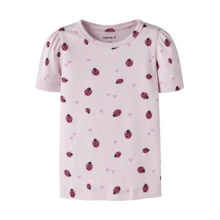NAME IT Mini Haline kortærmet x-slim top - Cradle Pink