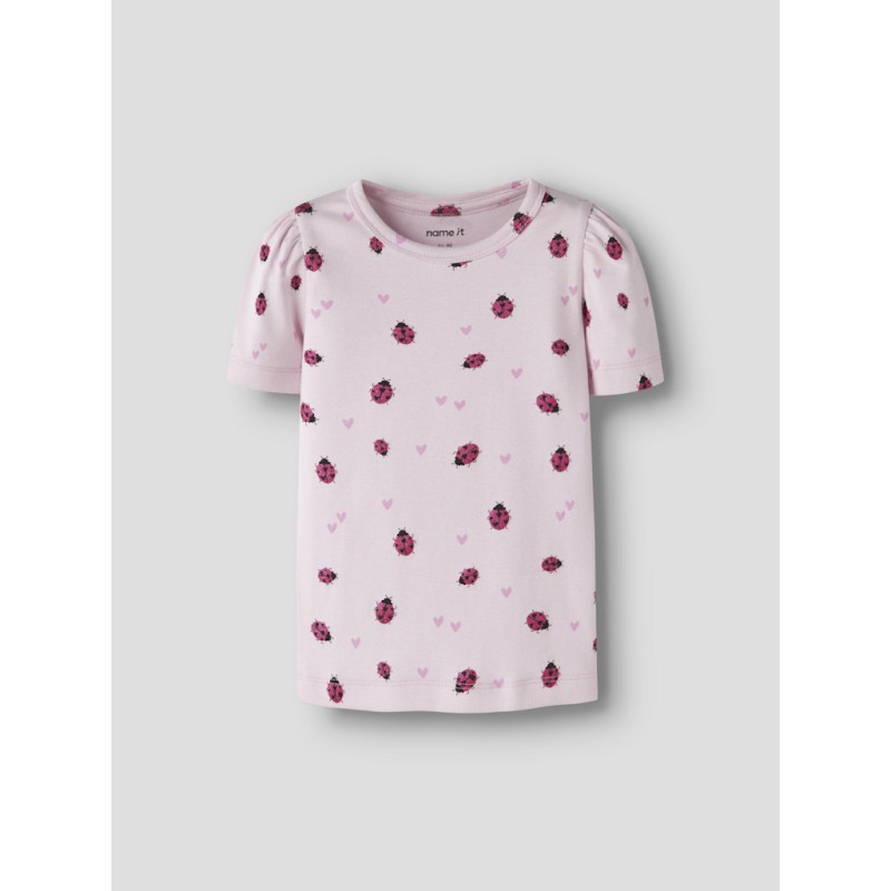 NAME IT Mini Haline kortærmet x-slim top - Cradle Pink