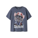 NAME IT Kids Julix Stitch kortærmet T-shirt - Vintage Indigo
