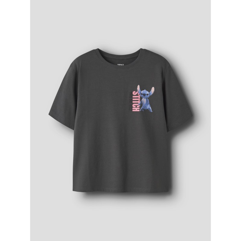 NAME IT Kids Jynin Stitch kortærmet T-shirt - Black Oyster