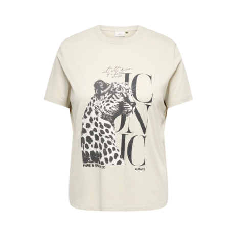 ONLY CARMAKOMA Roxy kortærmet T-shirt - Pumice Stone