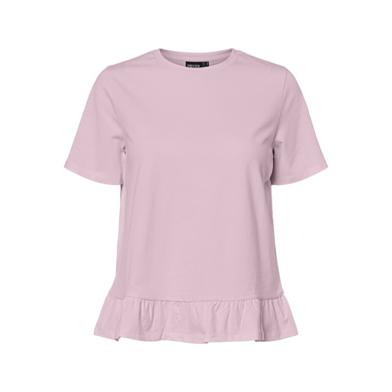 PIECES Disso kortærmet T-shirt - Roseate Spoonbill