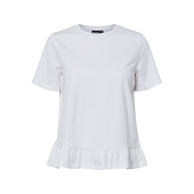 PIECES Disso kortærmet T-shirt - Bright White