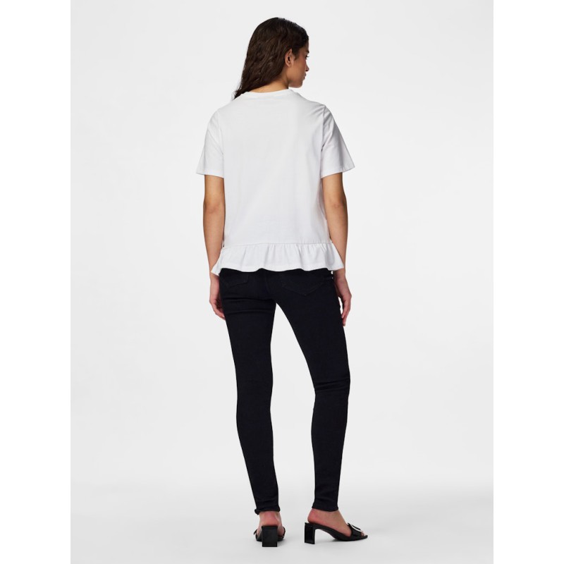 PIECES Disso kortærmet T-shirt - Bright White