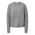 PIECES Langærmet kabel strikket cardigan - Medium Grey Melange