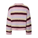 PIECES Dorthea langærmet chunky strik - Roseate Spoonbill / Stripes