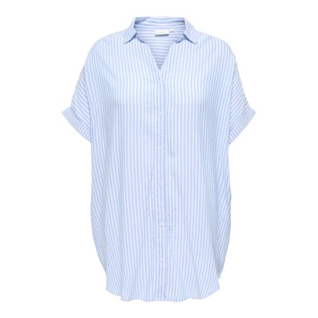 ONLY CARMAKOMA Penna S/S Skjorte - Cornflower Blue