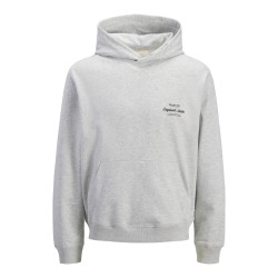 JACK & JONES JUNIOR Norrebro Typo Hoodie - White Melange