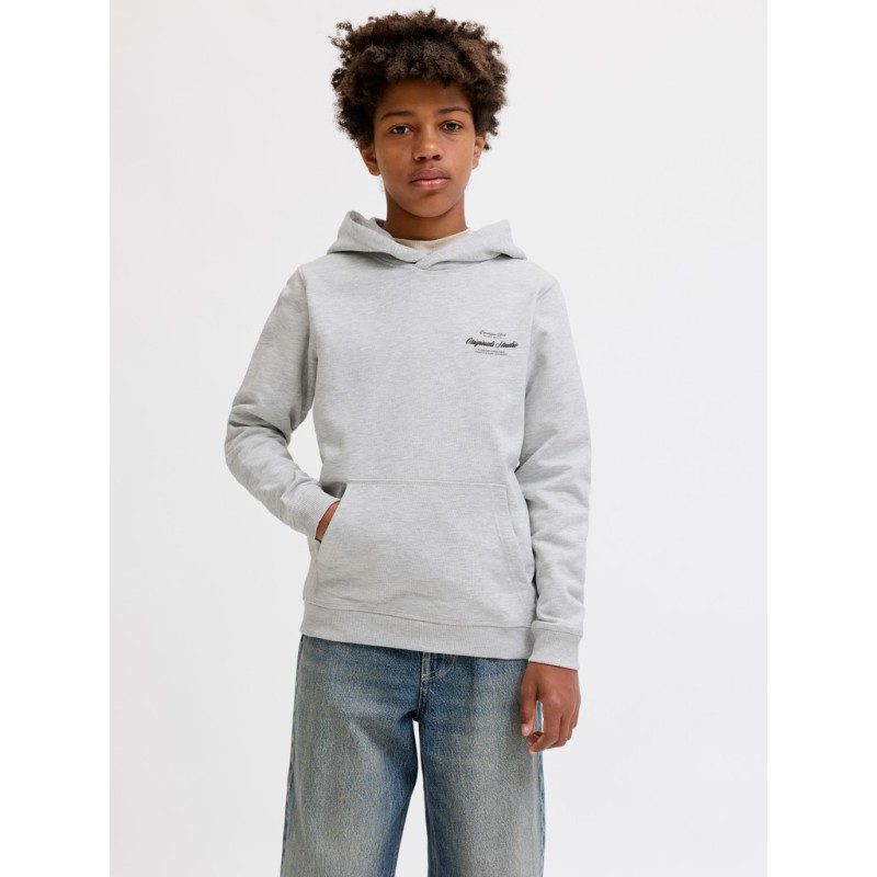 JACK & JONES JUNIOR Norrebro Typo Hoodie - White Melange