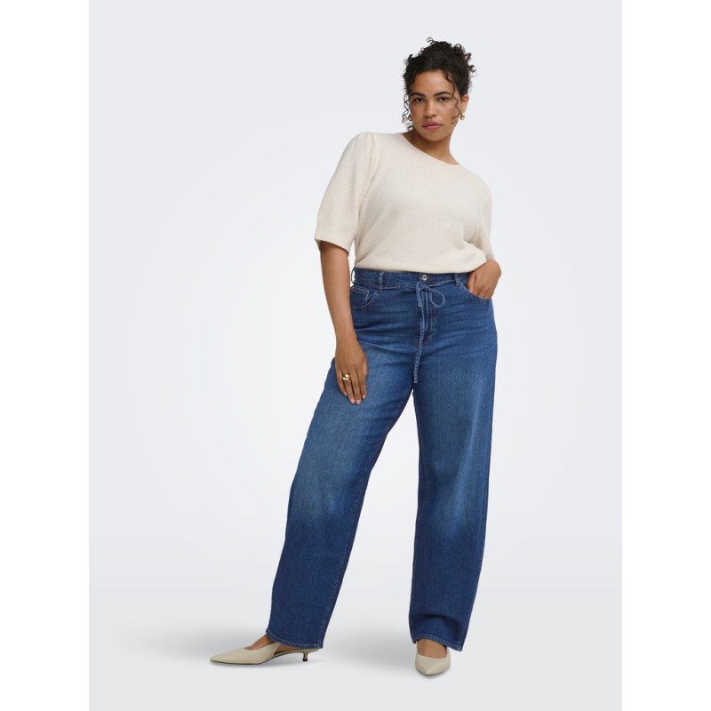 ONLY CARMAKOMA Anna mellem talje denim jeans - Dark Blue Denim
