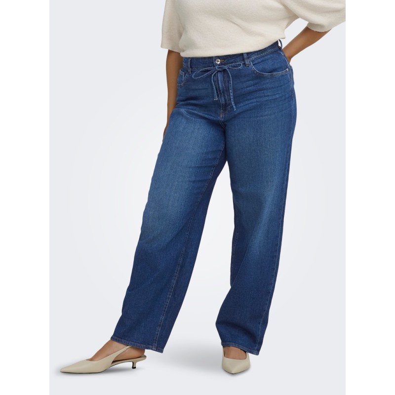 ONLY CARMAKOMA Anna mellem talje denim jeans - Dark Blue Denim