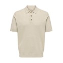 ONLY & SONS Loui Regular Strik Polo - Oatmeal Melange