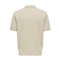 ONLY & SONS Loui Regular Strik Polo - Oatmeal Melange
