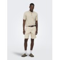 ONLY & SONS Loui Regular Strik Polo - Oatmeal Melange