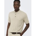 ONLY & SONS Loui Regular Strik Polo - Oatmeal Melange