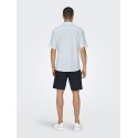 ONLY & SONS Caiden S/S Hør Skjorte - Cashmere Blue