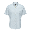 ONLY & SONS Caiden S/S Hør Skjorte - Cashmere Blue